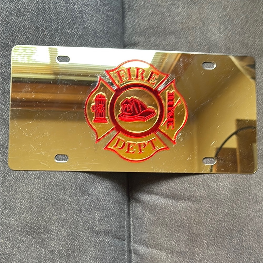 Fire Department Gold License Plate